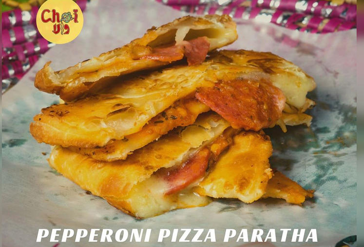 Pepperoni Pizza Paratha