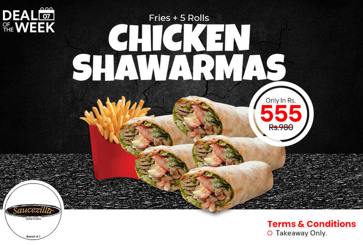 5 Shawarma roll and Fries
